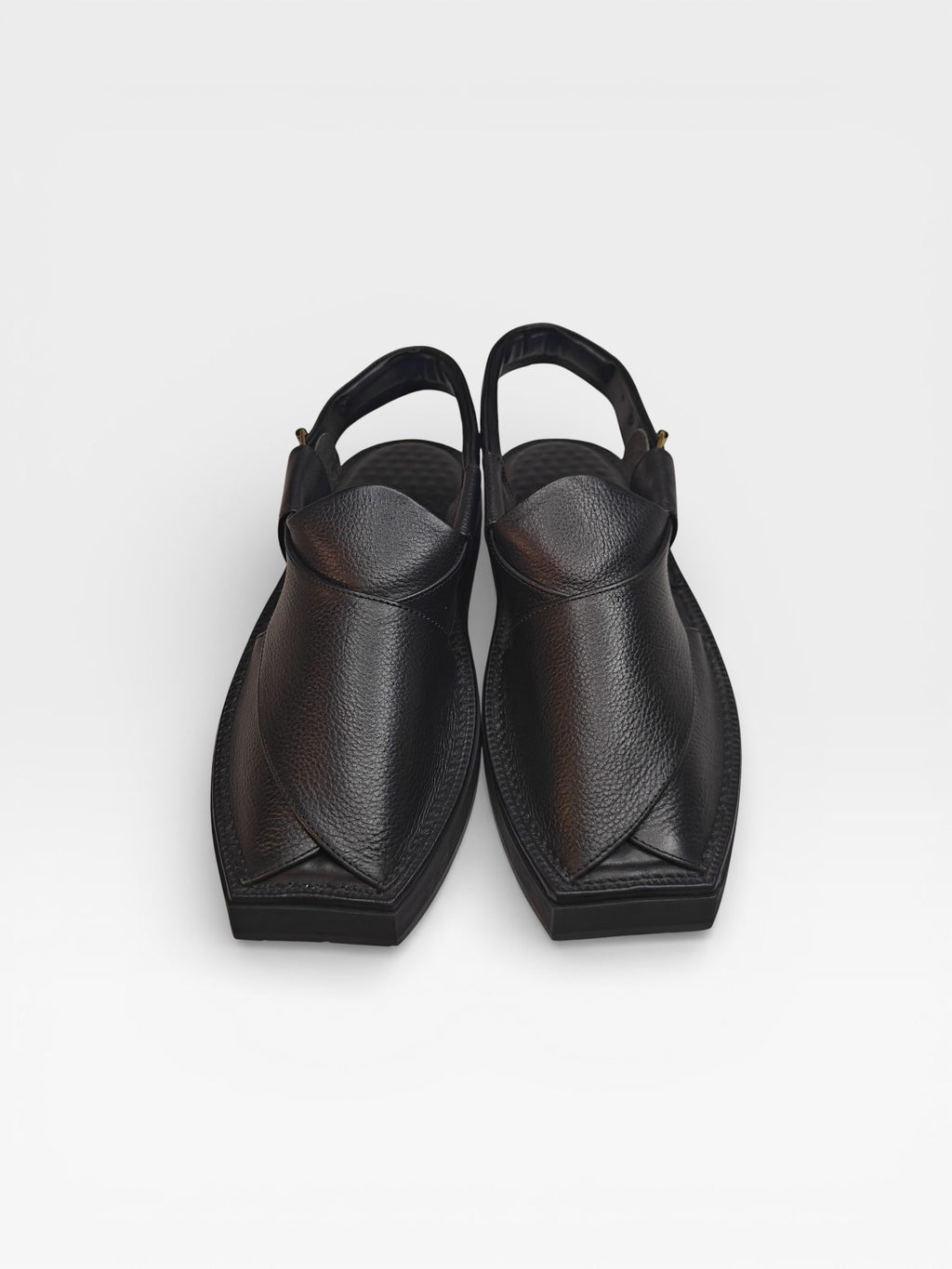 Black kaptaan chappal for men, handmade leather by Baaz Leathers