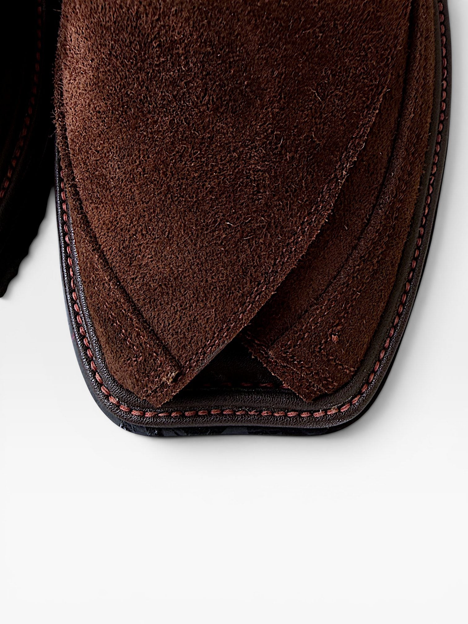 Chocolate brown peshawari chappal for men, suede leather handmade