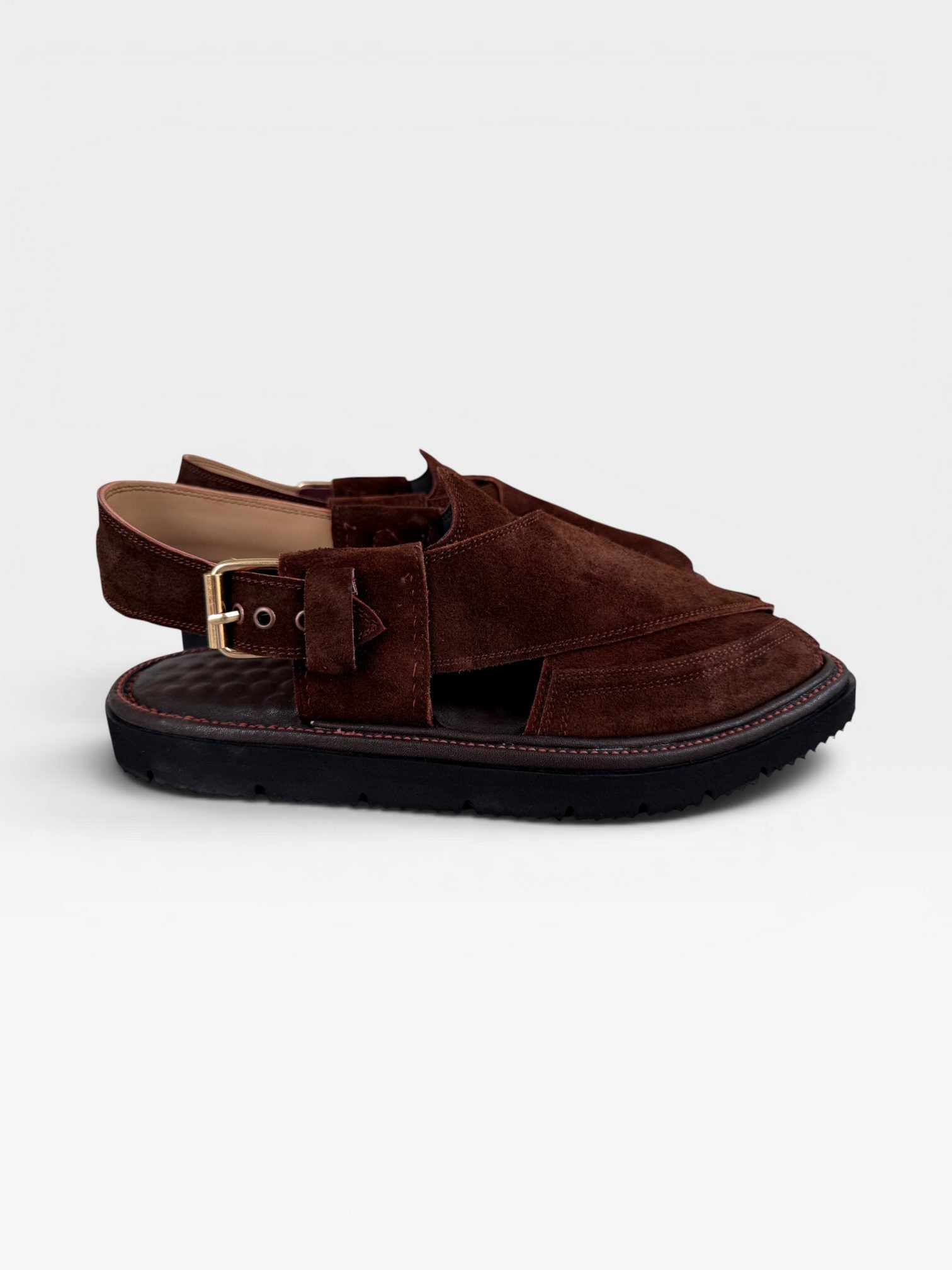Handmade brown suede peshawari chappal for men, Pakistan