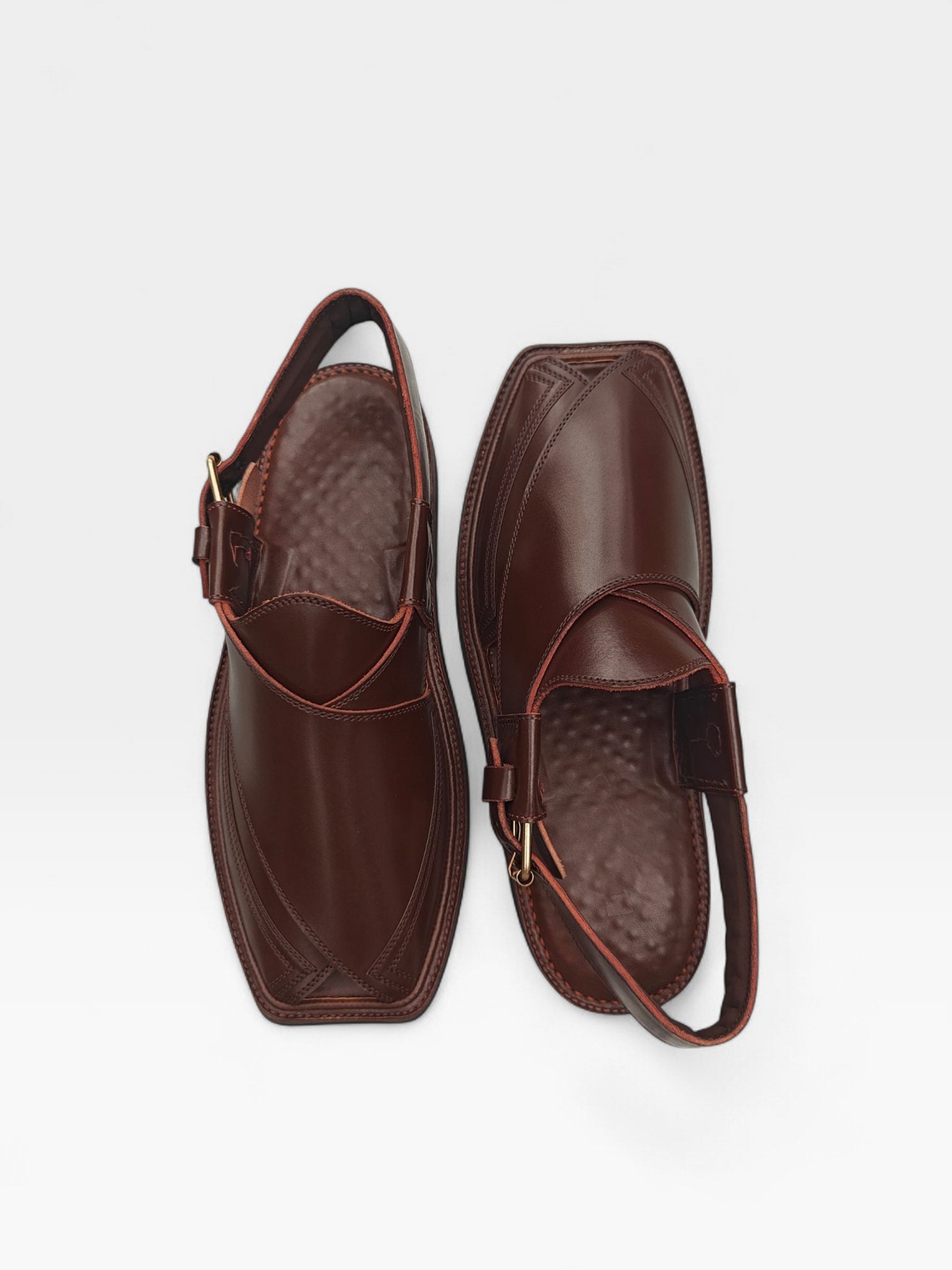 Handmade brown Takidaar leather chappal for men, Pakistan